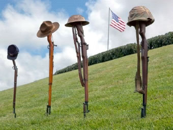 image of four battlefield crosses